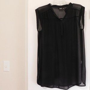 A.N.A. Black Sheer Top Tunic NWOT women's M